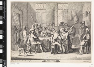 audiencia Avditvs (título sobre el objeto) Cinco sentidos (título de la serie) de Cornelis de Wael