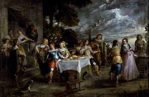 Historia del hijo pródigo: disolución. de Cornelis de Wael