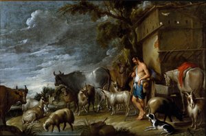 La historia del hijo pródigo: el guardián de los cerdos. de Cornelis de Wael