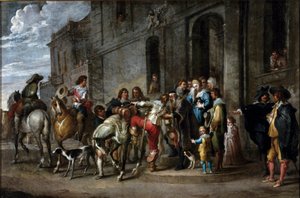 Parábola de la Biblia: La partida del hijo pródigo de Cornelis de Wael