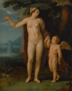 Holandés: Venus en Cupido Venus y Cupido en un paisaje
