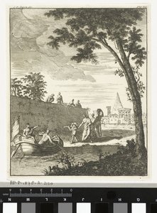 paisaje con barco de Cornelis van Jagen