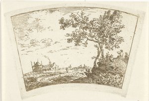 paisaje con una granja de Cornelis van Noorde