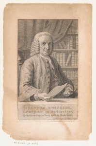 Retrato de Johannes Enschedé Joannes Enschede, tipógrafo e impresor de libros (título del objeto) de Cornelis van Noorde
