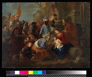 Adoración de los Reyes, antes de 1667 (óleo sobre cobre) de Cornelis van Poelenburgh