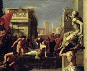 El martirio de San Lorenzo, 1620-1 de Cornelis van Poelenburgh or Poelenburch