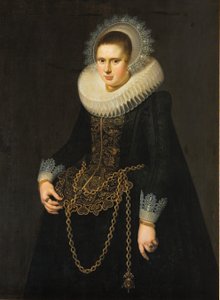 Retrato de una mujer de 22 años de Cornelis van der Voort