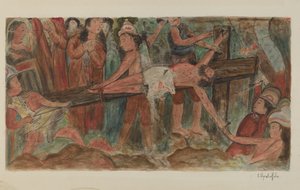 Estaciones de la Cruz No. 11. Jesús es Clavado en la Cruz