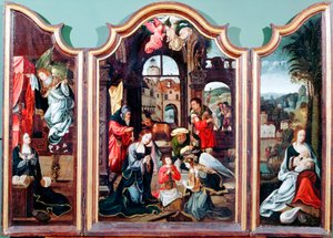 Adoración de los pastores, tríptico de Cornelius Engebrechtsz