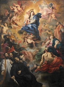 Coronación de la Virgen (óleo sobre lienzo) de Cornelius I Schut