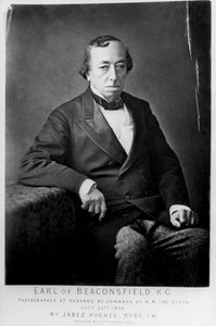 Benjamin Disraeli, 1er Conde de Beaconsfield, estadista conservador británico de Cornelius Jabez Hughes