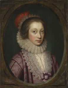 Retrato de una mujer, posiblemente Elizabeth Boothby, 1619 de Cornelius Janssen van Ceulen