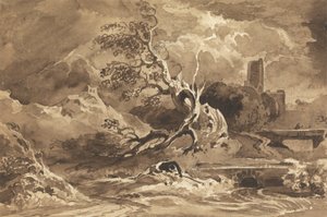 Un árbol alcanzado por un rayo de Cornelius Varley