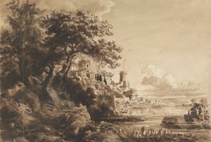 Paisaje con castillo de Cornelius Varley