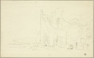 Paisaje con ruinas góticas de Cornelius Varley