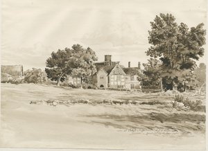 Oaken - Casa de Campo: dibujo en sepia, 5 de agosto de 1820 de Cornelius Varley
