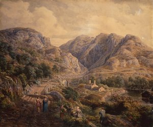Paso de Pont Aber Glaslyn, Gales del Norte de Cornelius Varley