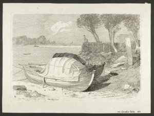 Barcos varados de Cornelius Varley