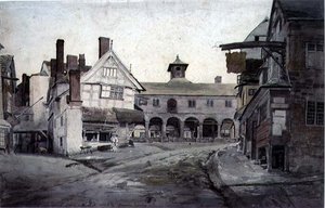 La plaza del mercado, Ross, Herefordshire de Cornelius Varley