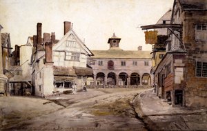 La plaza del mercado, Ross, Hertfordshire de Cornelius Varley