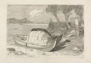 Dos barcos de pesca varados, 1809 de Cornelius Varley