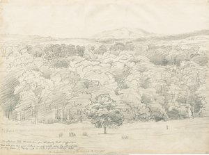 Wrottesley Hall - Vista de las Colinas Malvern de Cornelius Varley