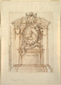 Dibujo, Diseño para un monumento, hacia 1750 de Corrado Giaquinto