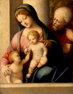 La Sagrada Familia con el niño San Juan Bautista de Antonio da Correggio