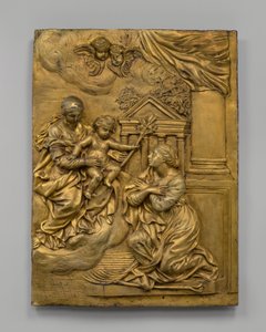 La Virgen y el Niño Apareciendo a Santa Martina, c. 1650 de Cosimo Fancelli
