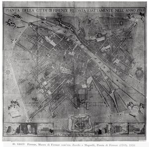 Plano de la ciudad de Florencia, 1783 de Cosimo Zocchi
