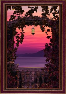 Arco romántico al atardecer