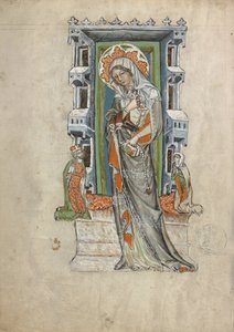 Santa Eduviges de Silesia con el Duque Luis de Legnica y Brieg y la Duquesa Inés, 1353 de Court workshop of Duke Ludwig I