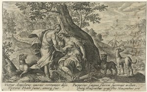 Apolo en Jacinto Metamorfosen van Ovidius (título de la serie) de Crispijn van de Passe (I)