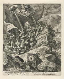 Jonás es arrojado por la borda por los marineros Historia de Jonás (título de la serie) de Crispijn van de Passe (I)
