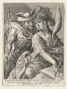 Mercurio y Minerva Dioses y diosas como amantes (título de la serie) de Crispijn van de Passe (I)