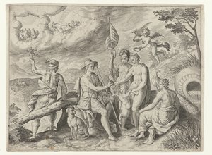 Juicio de París
Metamorfosis de Ovidio (título de la serie) de Crispijn van de Passe (I)