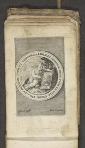 Putto con tableta Putti representando la palabra de Dios (título de la serie) Verbum Dei (título de la serie) de Crispijn van de Passe (I)
