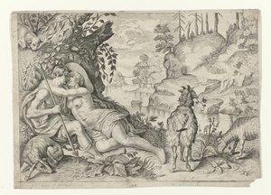 Polifemo atrapa a Acis y Galatea
Metamorfosis de Ovidio (título de la serie) de Crispijn van de Passe (II)