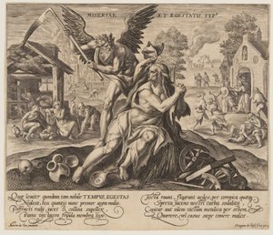 Miseriae est Egestatis Typus, del Tiempo con Virtudes y Vicios de Crispijn van de Passe I