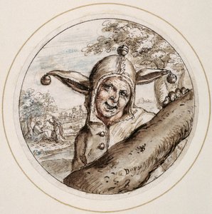 Bufón con gorro y cascabeles, principios del siglo XVII