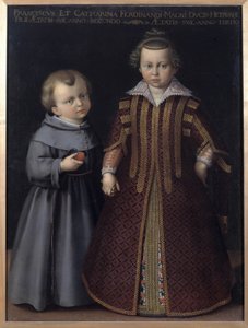 Retrato de Francisco y Catalina de Médicis, hijos de Fernando de Cristofano Allori
