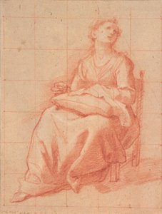 Niña Sentada Cosiendo de Cristofano Roncalli