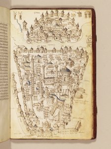 Mapa de Constantinopla, ilustración del "Liber Insularum Archipelagi"