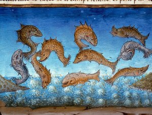 El fin del mundo: los peces nadarán arriba (c.147r). 1476 de Cristoforo De Predis