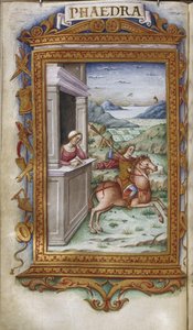 Fedra mirando a Hipólito Ilustración para Las Heroidas de Ovidio, 1485-1499 de Cristoforo Majorana
