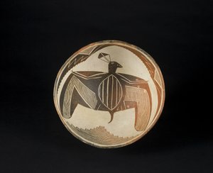 Cuenco con motivos pintados, c.1060-1110 (cerámica con pigmento) de Culture Mimbres