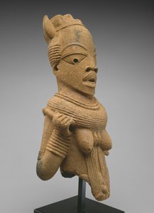 Cabeza y torso de una figura femenina, región de Jos Plateau, Nigeria, 500 a.C.-200 d.C. (barro) de Culture Nok
