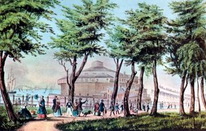 Castle Garden desde Battery, Nueva York, 1848 de Currier and Ives