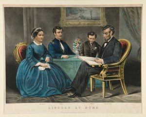 Lincoln en casa de Currier and Ives