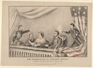 El Asesinato del Presidente Lincoln en el Teatro Ford, Washington D.C., 14 de abril de 1865 de Currier and Ives